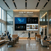 실내형 GOB P1.86mm ,3,200mm×1,920mm ,147인치 대형스크린