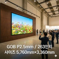 실내형 GOB P2.5mm ,5,760mm×3,360mm ,263인치 대형스크린