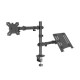 책상부착형 [3EZ-NTSC-COMBO]모니터거치대+싱글 노트북거치대 clamp/ Hole타입 겸용 거치대